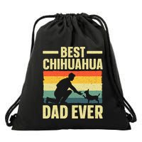 Best Chihuahua Art For Dad Chihuahua Dog Chihuahua Lover Drawstring Bag