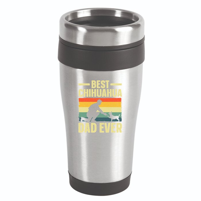 Best Chihuahua Art For Dad Chihuahua Dog Chihuahua Lover 16oz Travel Tumbler