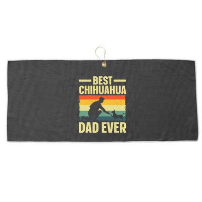 Best Chihuahua Art For Dad Chihuahua Dog Chihuahua Lover Large Microfiber Waffle Golf Towel