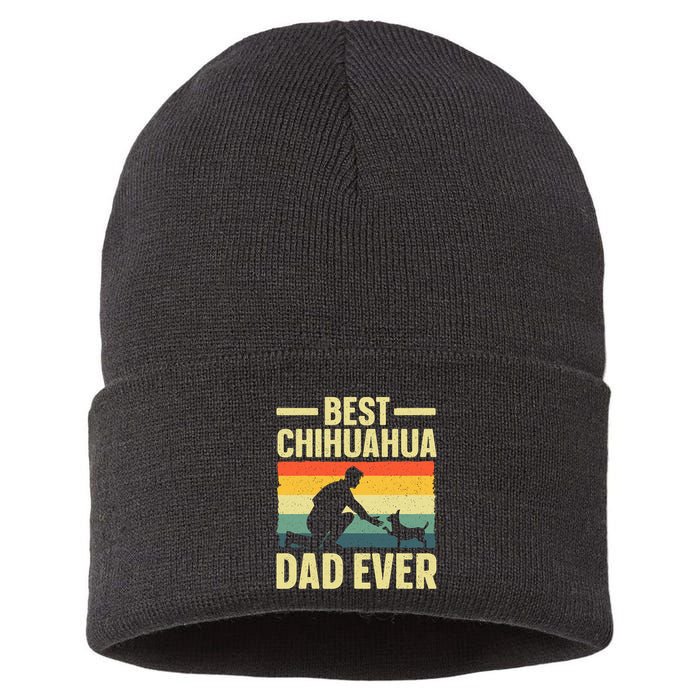 Best Chihuahua Art For Dad Chihuahua Dog Chihuahua Lover Sustainable Knit Beanie