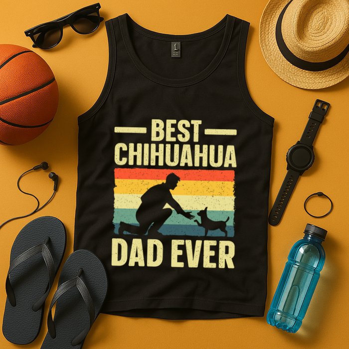 Best Chihuahua Art For Dad Chihuahua Dog Chihuahua Lover Tank Top