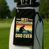 Best Chihuahua Art For Dad Chihuahua Dog Chihuahua Lover Golf Towel