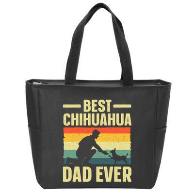Best Chihuahua Art For Dad Chihuahua Dog Chihuahua Lover Zip Tote Bag