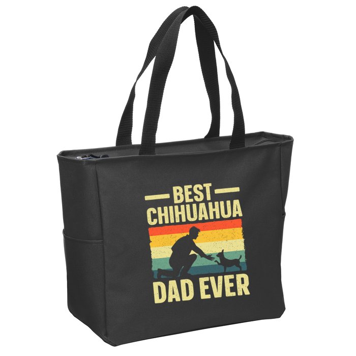 Best Chihuahua Art For Dad Chihuahua Dog Chihuahua Lover Zip Tote Bag