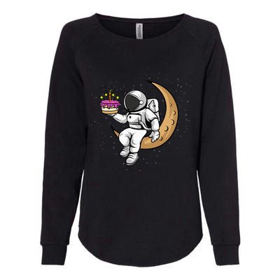 Birthday cake Astronauts in space funny stronaut Womens California Wash Sweatshirt