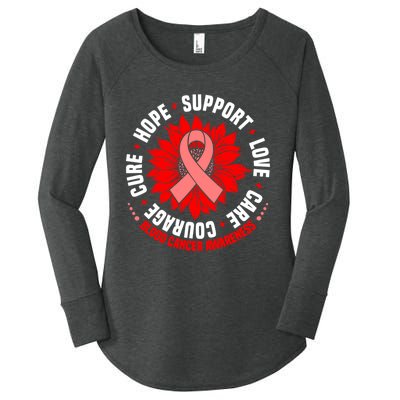 Blood Cancer Awareness Hope Support Love Cure Courage Women's Perfect Tri Tunic Long Sleeve Shirt