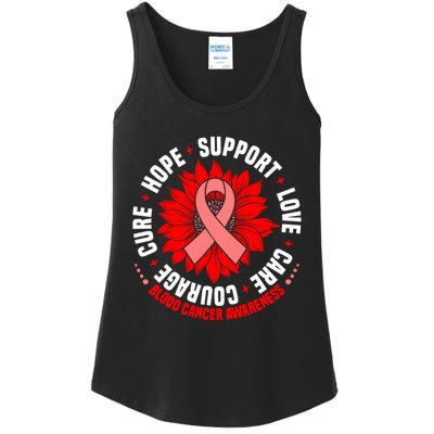 Blood Cancer Awareness Hope Support Love Cure Courage Ladies Essential Tank