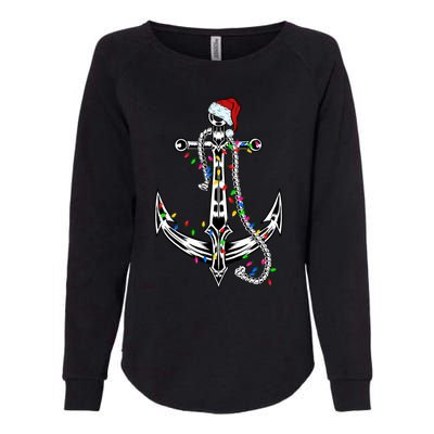 Boating Christmas Anchor Santa Lights Sailing Boat Sailor Gift Womens California Wash Sweatshirt