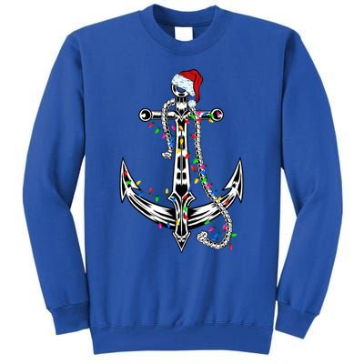 Boating Christmas Anchor Santa Lights Sailing Boat Sailor Gift Tall Sweatshirt