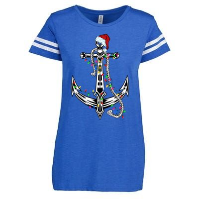 Boating Christmas Anchor Santa Lights Sailing Boat Sailor Gift Enza Ladies Jersey Football T-Shirt