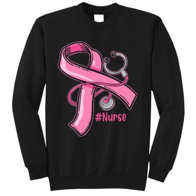 Breast Cancer Awareness Nurse Stethoscope Pink Ribbon Sweatshirt