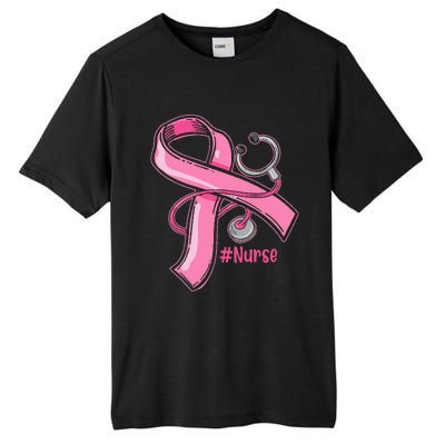 Breast Cancer Awareness Nurse Stethoscope Pink Ribbon Tall Fusion ChromaSoft Performance T-Shirt