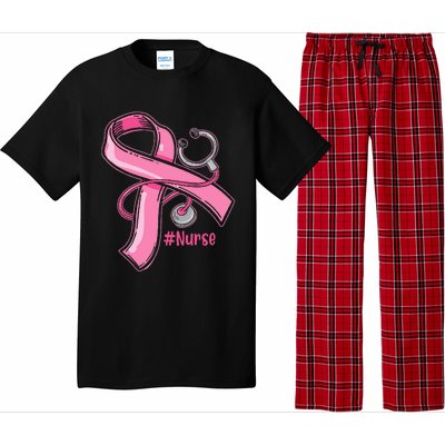 Breast Cancer Awareness Nurse Stethoscope Pink Ribbon Pajama Set