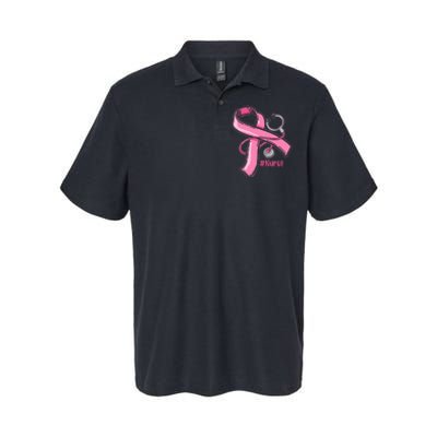 Breast Cancer Awareness Nurse Stethoscope Pink Ribbon Softstyle Adult Sport Polo