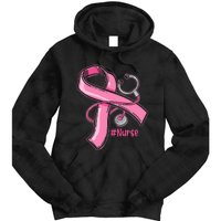 Breast Cancer Awareness Nurse Stethoscope Pink Ribbon Tie Dye Hoodie