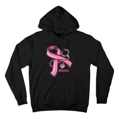 Breast Cancer Awareness Nurse Stethoscope Pink Ribbon Tall Hoodie