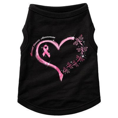 Breast Cancer Awareness Butterfly Simple Logo Doggie Tank