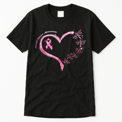 Breast Cancer Awareness Butterfly Simple Logo Tall T-Shirt