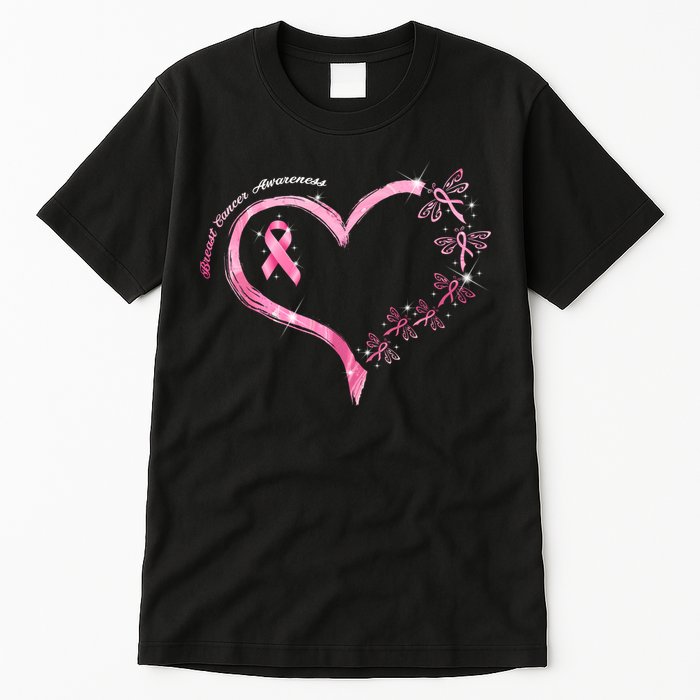 Breast Cancer Awareness Butterfly Simple Logo Tall T-Shirt