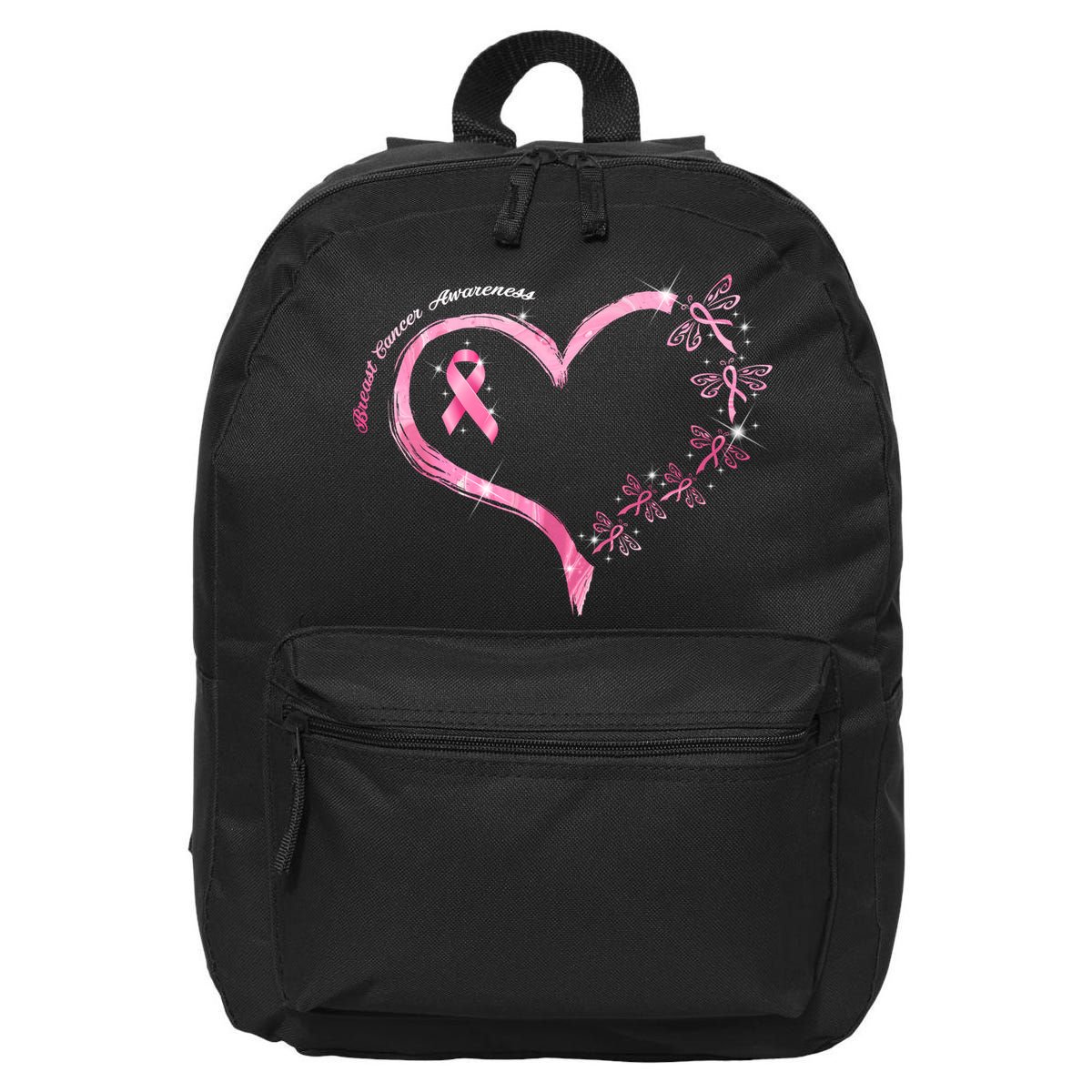 Breast Cancer Awareness Butterfly Simple Logo 16 in Basic Backpack