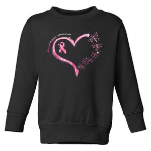 Breast Cancer Awareness Butterfly Simple Logo Toddler Sweatshirt