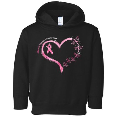 Breast Cancer Awareness Butterfly Simple Logo Toddler Hoodie