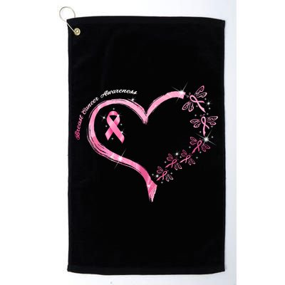 Breast Cancer Awareness Butterfly Simple Logo Golf Towel