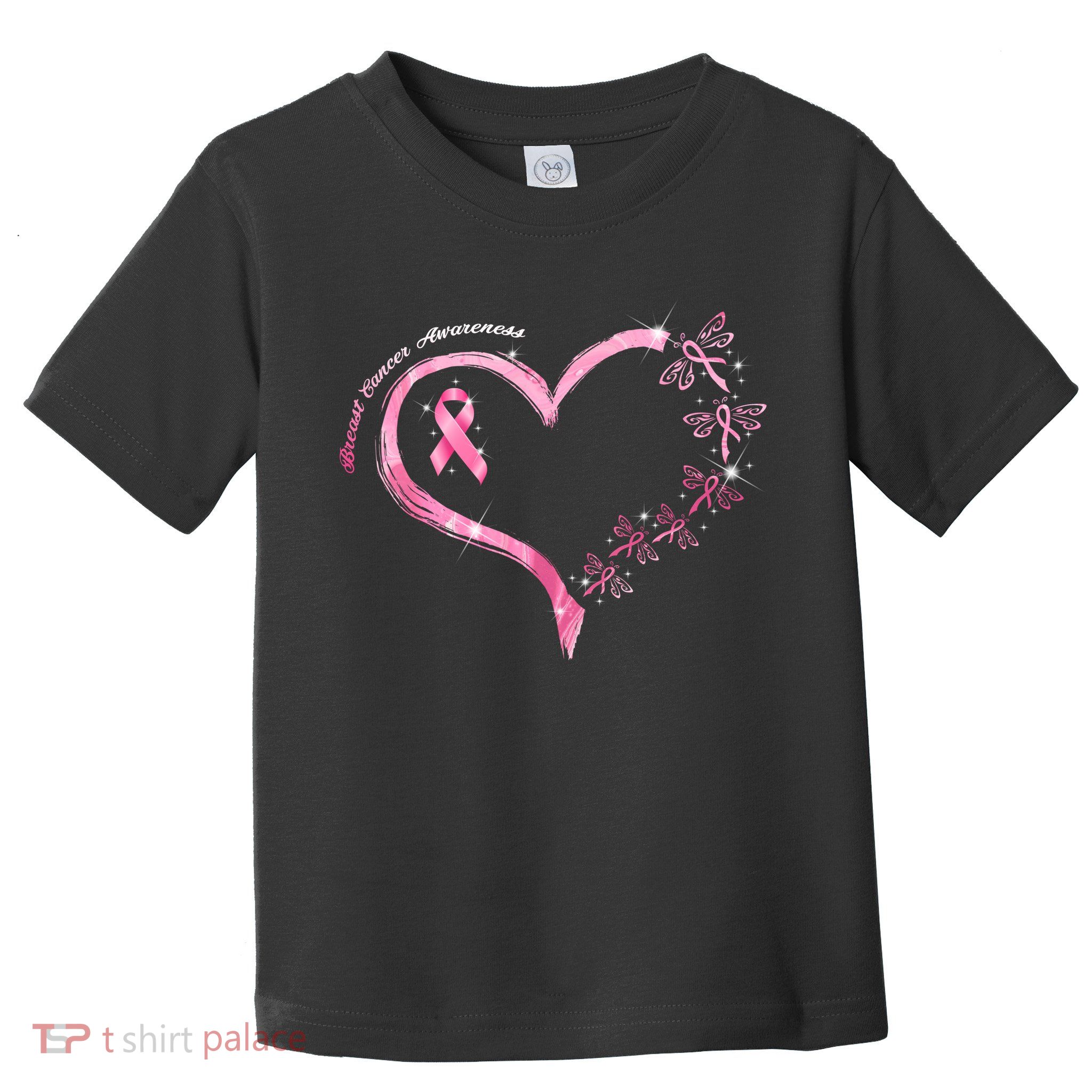 Breast Cancer Awareness Butterfly Simple Logo Toddler T-Shirt