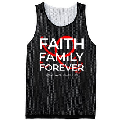 Blood Cancer Awareness Red Ribbon Faith Family Forever Gift Mesh Reversible Basketball Jersey Tank