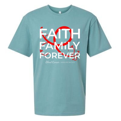 Blood Cancer Awareness Red Ribbon Faith Family Forever Gift Sueded Cloud Jersey T-Shirt