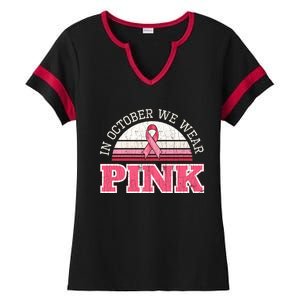 Breast Cancer Awareness Pumpkin Gift In October Ladies Halftime Notch Neck Tee