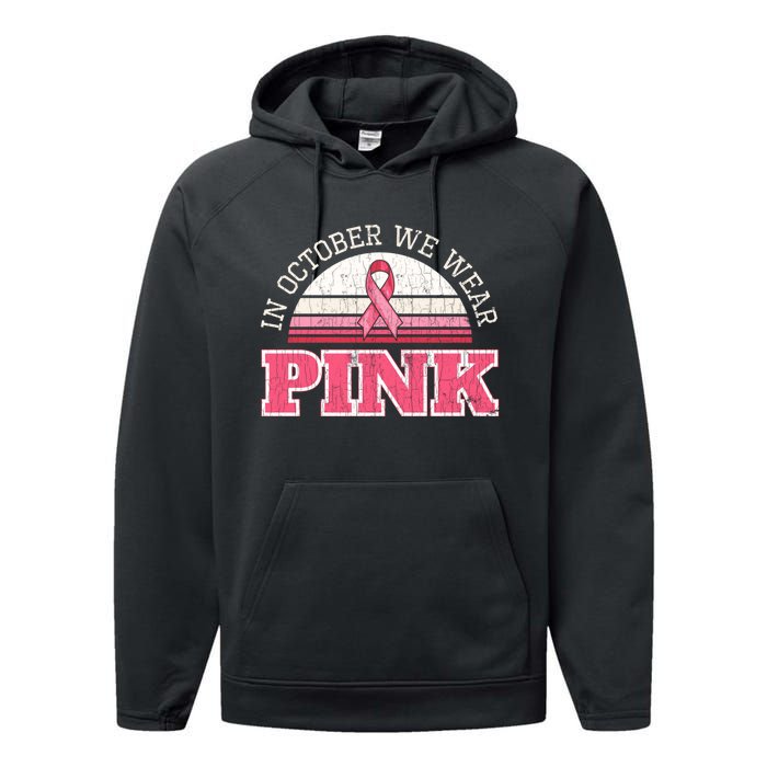 Breast Cancer Awareness Pumpkin Gift In October Performance Fleece Hoodie