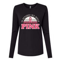 Breast Cancer Awareness Pumpkin Gift In October Womens Cotton Relaxed Long Sleeve T-Shirt