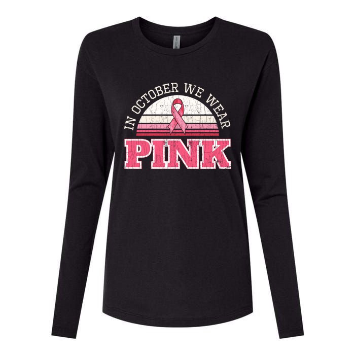 Breast Cancer Awareness Pumpkin Gift In October Womens Cotton Relaxed Long Sleeve T-Shirt