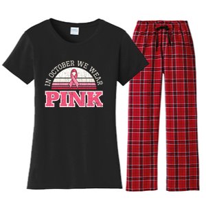 Breast Cancer Awareness Pumpkin Gift In October Women's Flannel Pajama Set