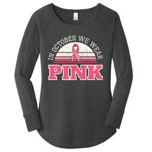 Breast Cancer Awareness Pumpkin Gift In October Women's Perfect Tri Tunic Long Sleeve Shirt