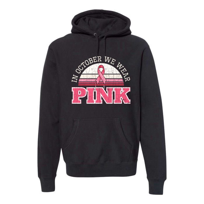 Breast Cancer Awareness Pumpkin Gift In October Premium Hoodie