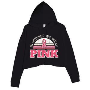 Breast Cancer Awareness Pumpkin Gift In October Crop Fleece Hoodie