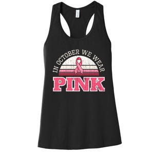 Breast Cancer Awareness Pumpkin Gift In October Women's Racerback Tank