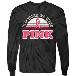 Breast Cancer Awareness Pumpkin Gift In October Tie-Dye Long Sleeve Shirt