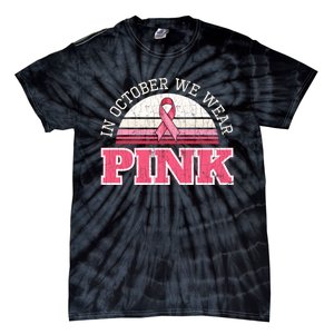 Breast Cancer Awareness Pumpkin Gift In October Tie-Dye T-Shirt