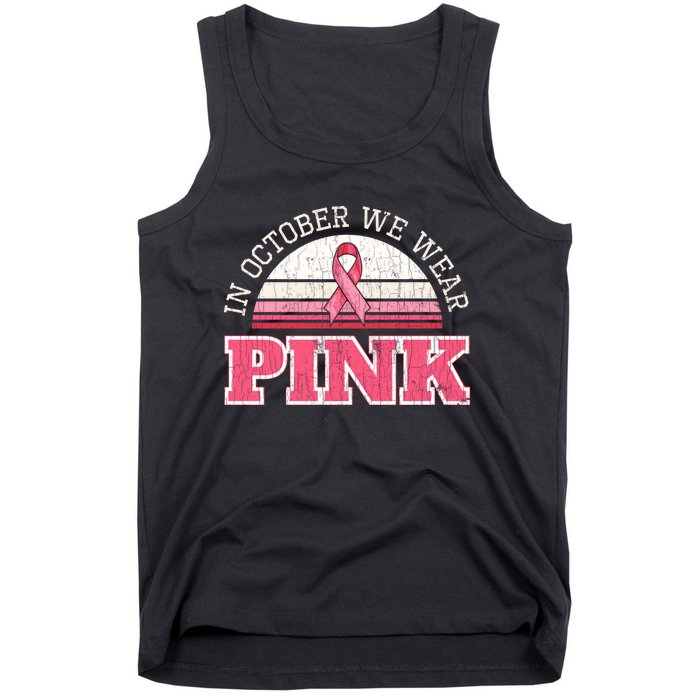 Breast Cancer Awareness Pumpkin Gift In October Tank Top