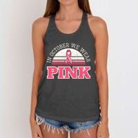 Breast Cancer Awareness Pumpkin Gift In October Women's Knotted Racerback Tank