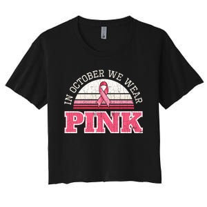 Breast Cancer Awareness Pumpkin Gift In October Women's Crop Top Tee