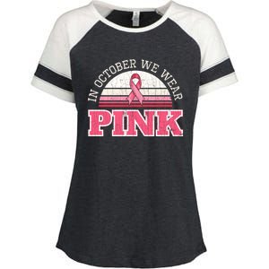 Breast Cancer Awareness Pumpkin Gift In October Enza Ladies Jersey Colorblock Tee