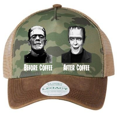 Before Coffee After Coffee Funny Monster Legacy Tie Dye Trucker Hat