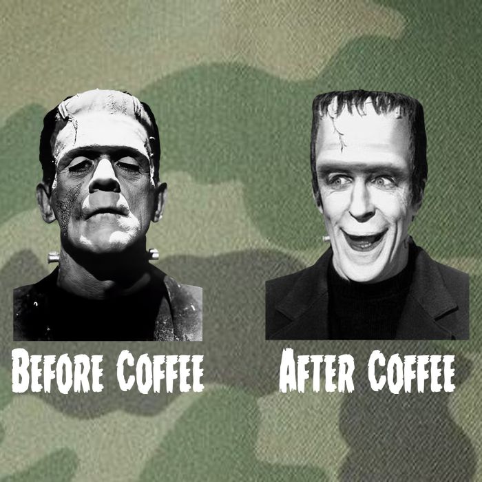 Before Coffee After Coffee Funny Monster Legacy Tie Dye Trucker Hat