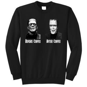 Before Coffee After Coffee Funny Monster Sweatshirt