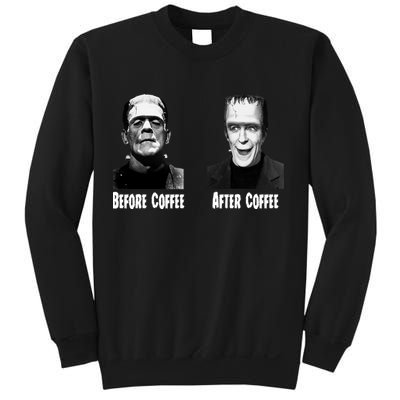 Before Coffee After Coffee Funny Monster Sweatshirt
