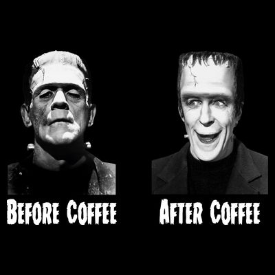 Before Coffee After Coffee Funny Monster T-Shirt